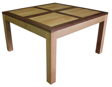 Table carrée Chêne et Noyer naturel 11551