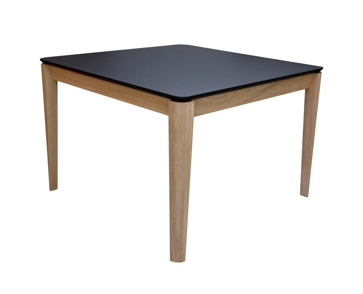 NOUVOMEUBLE Petite table carrée couleur chêne et métal JOAN pas cher 