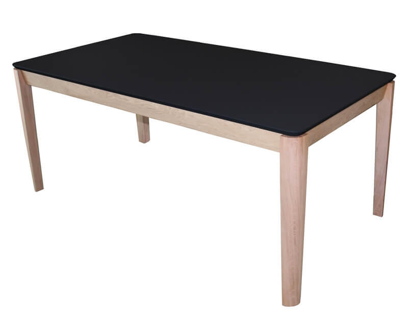 Table rectangulaire Fénix noir et Chêne blanchi 91570CFN