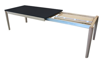 Table rectangulaire Fénix noir et Chêne blanchi 91570CFN